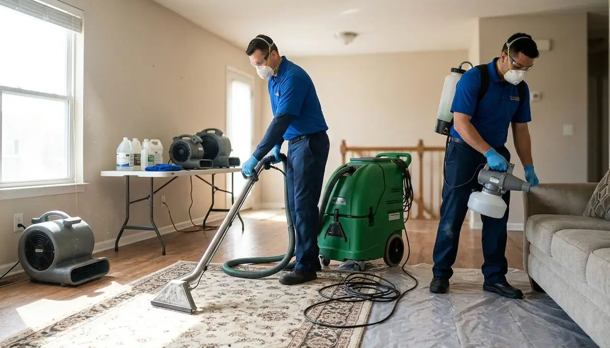 Everett, WA water damage team removing odors after moisture, flooding, and mold in a home
