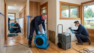 Water damage restoration team in Everett, WA helping restore a damaged home
