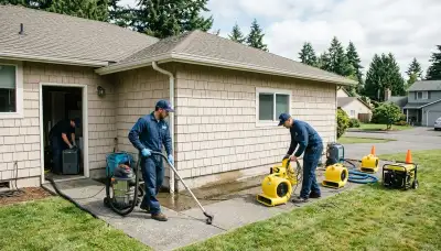 Water damage restoration team in Everett, WA, handling emergency cleanup and drying services