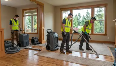 Water damage restoration team in Everett, WA providing emergency cleanup and repair services